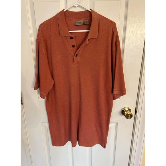 LL Bean Men's Size L Salmon Polo Shirt Short Sleeve Cotton Traditional Fit - Picture 1 of 2